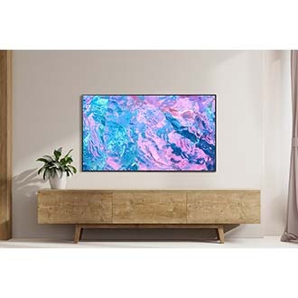 Crystal UHD CU7000 is displaying picture with PurColor in the living room