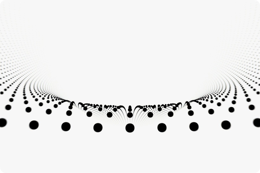 Multiple dots form a semi-circle formation.