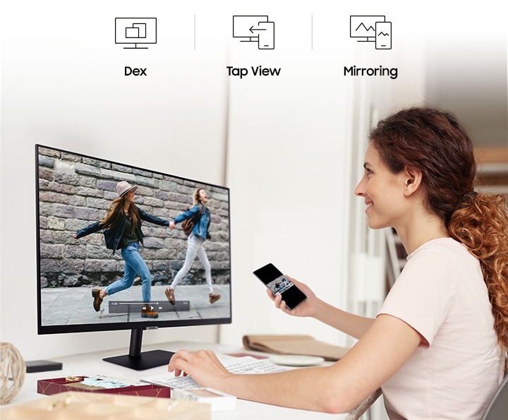 Monitor  Samsung Smart Monitor M5 LS27CM501EUXEN, 27, Full-HD, 4 ms, 60  Hz, HDMI, Bluetooth, Blanco