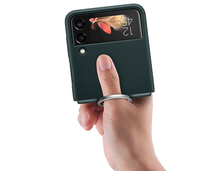 Galaxy Z Flip3 Silicone Cover with Strap Green | Samsung KSA