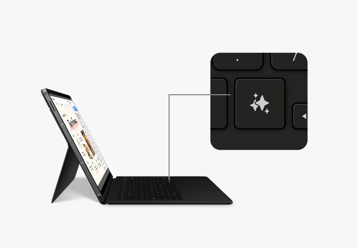 Galaxy Tab S10 FE+ Book Cover Keyboard — AI Key
