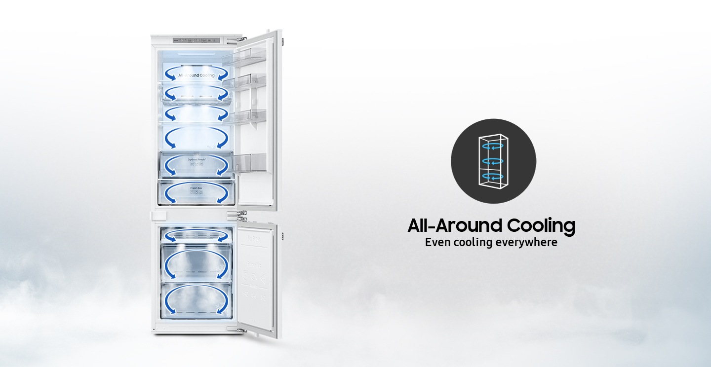 The all-round cooling function Show that each compartment is cooled evenly to every corner.