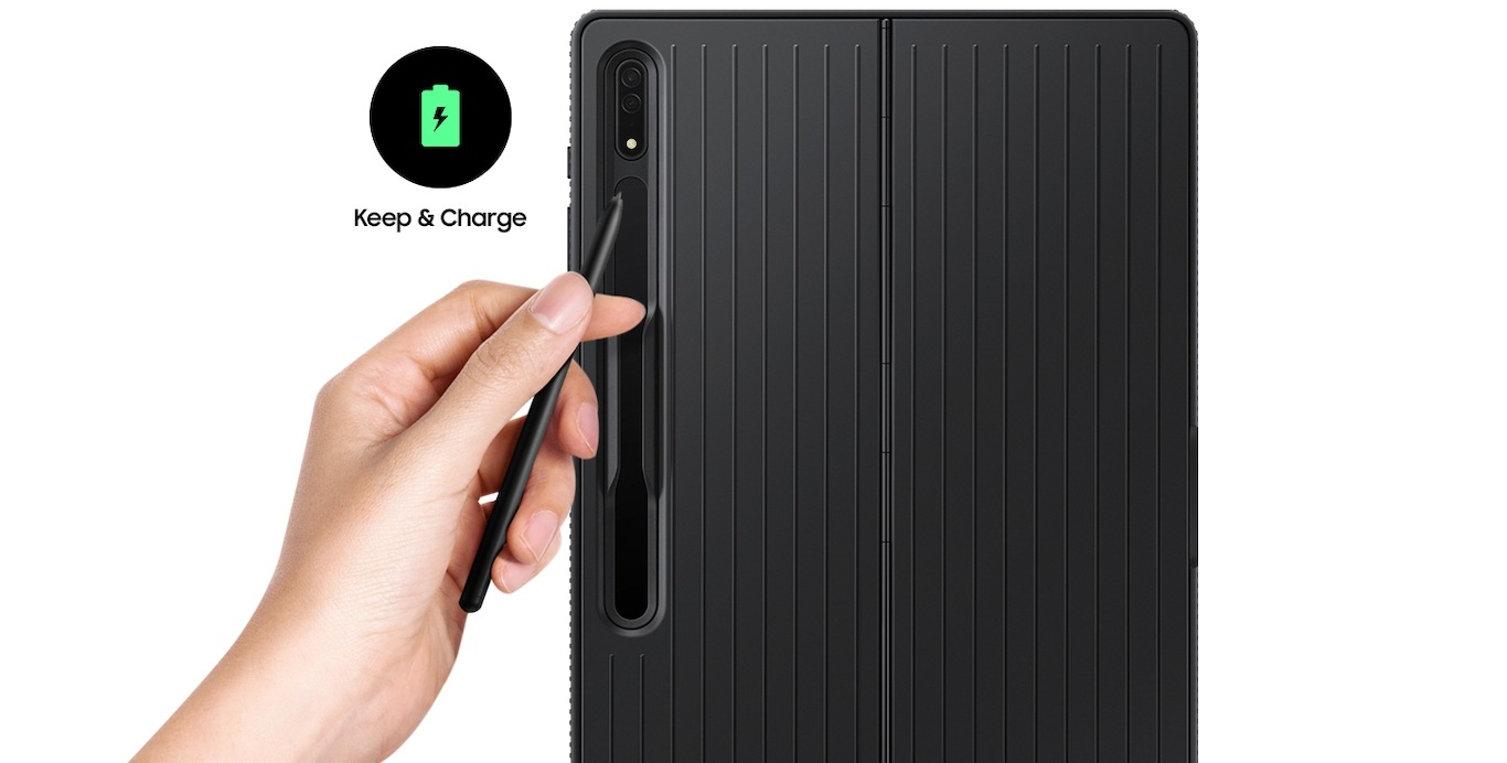 Galaxy Tab S8 Ultra + 純正Cover Galaxy Tab S8 Ultra Note View Cover, Black Mobile Accessories - EF