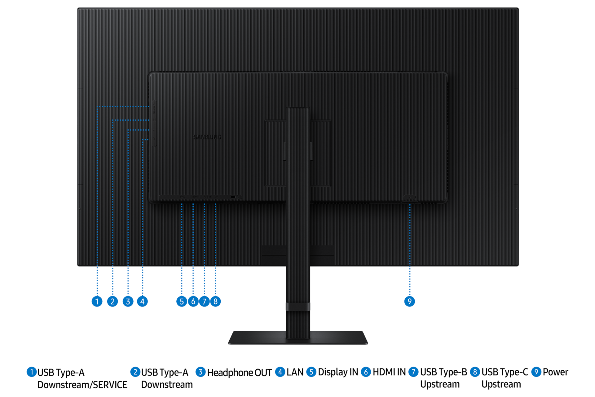 37" ViewFinity S8 S80UD UHD Monitor Back Black 