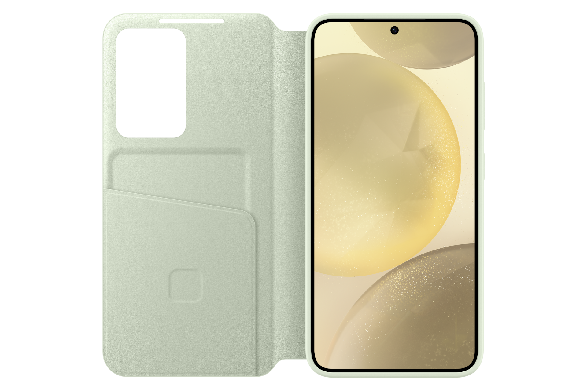 Smart View Wallet Case for Galaxy S24 Front-Open Light Green 