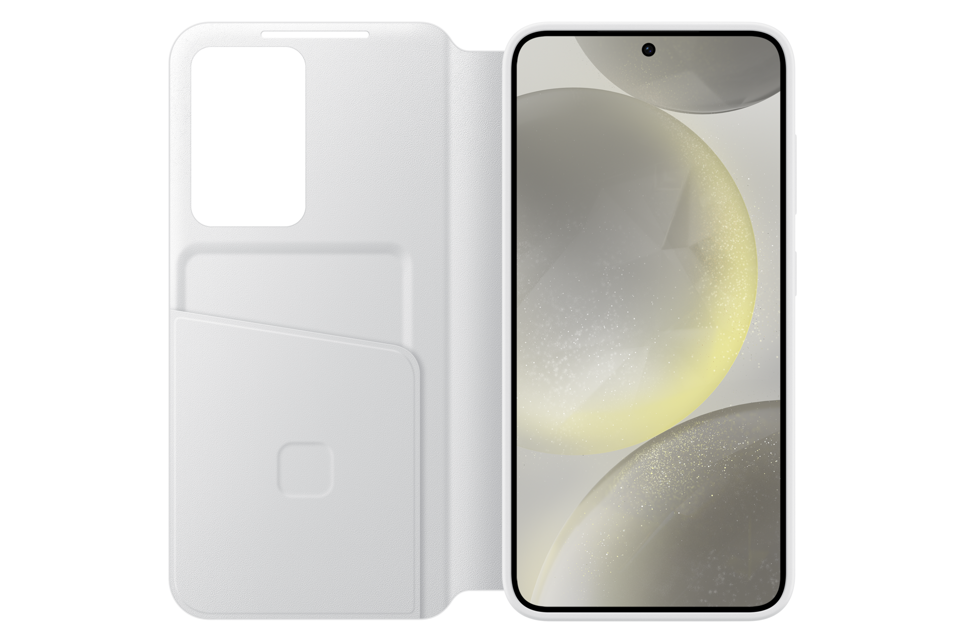 Smart View Wallet Case for Galaxy S24 Front-Open White 