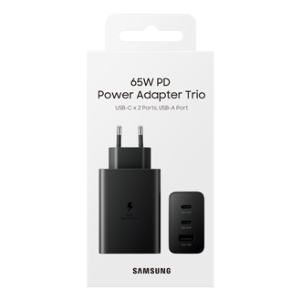 65W Power Adapter Trio PKG Black 