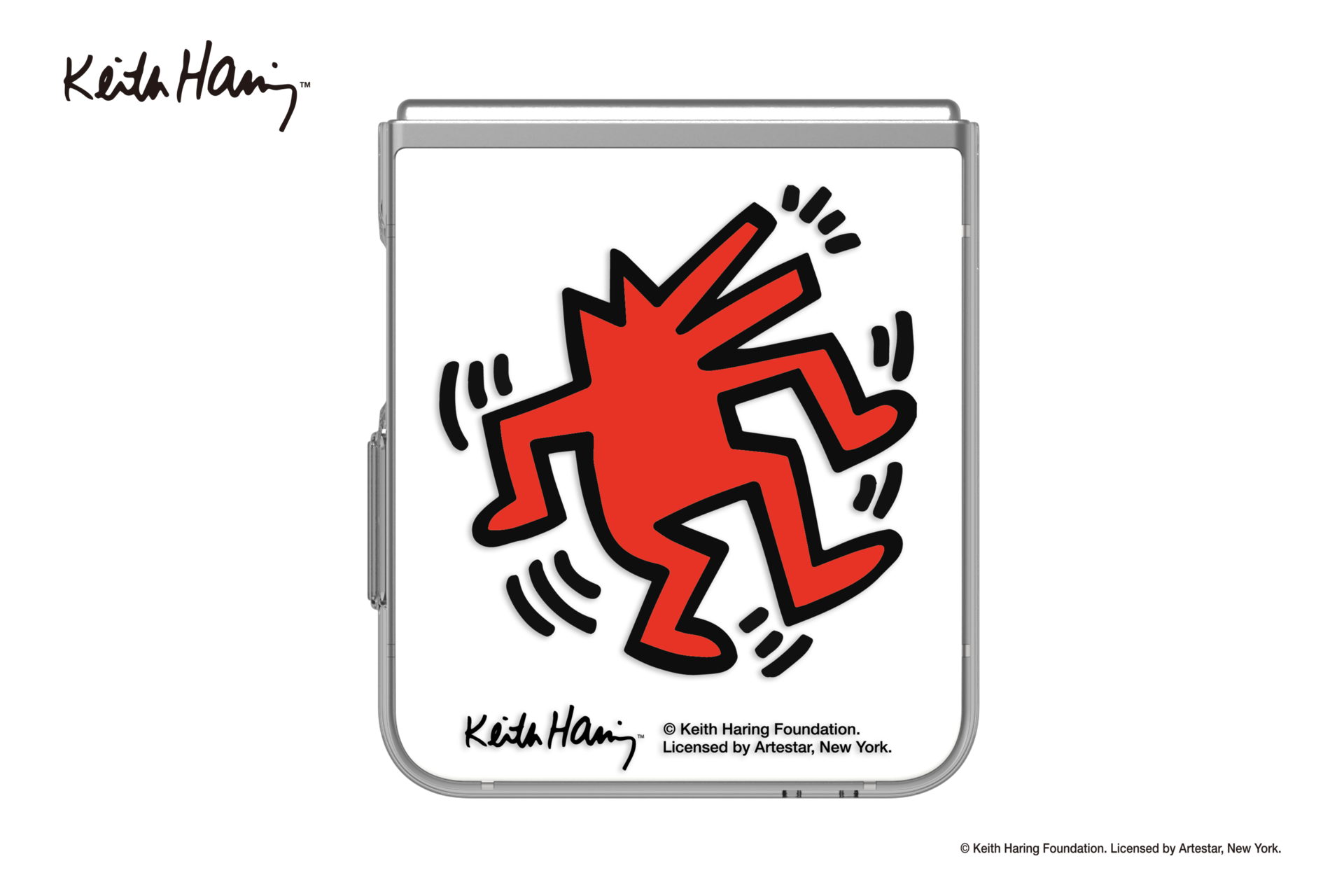 Keith Haring Slickback Slim Impression Case for Galaxy Z Flip6 Back Red 