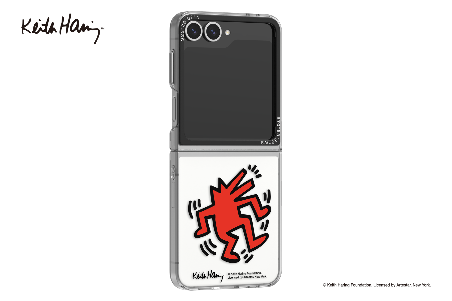 Keith Haring Slickback Slim Impression Case for Galaxy Z Flip6 Dynamic Red 