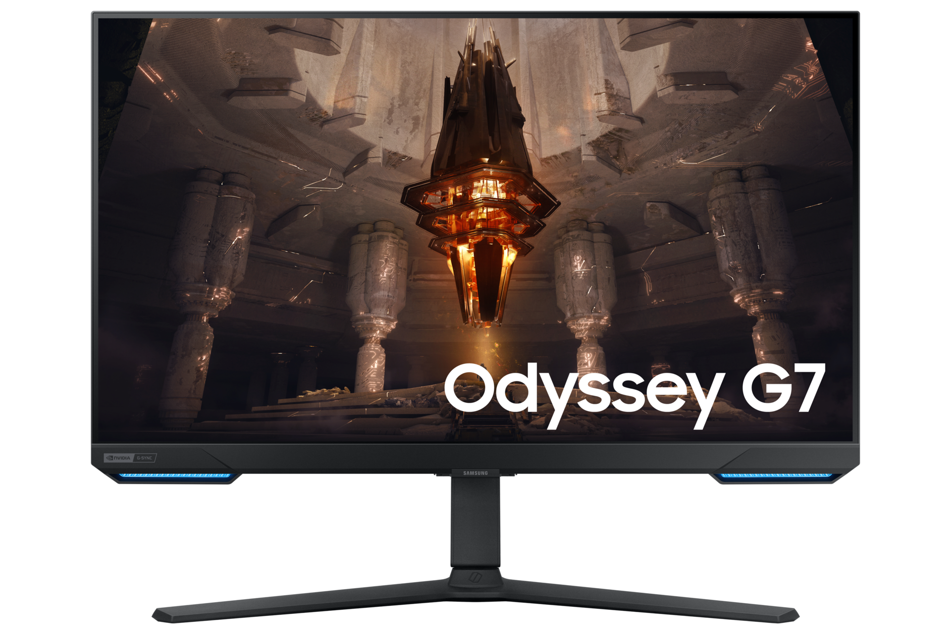 SAMSUNG 32” Odyssey G7 Series WQHD (2560x1440) Curved Gaming Monitor,  240Hz, 1ms, HDMI, G-Sync, FreeSync Premium Pro, LC32G75TQSNXZA