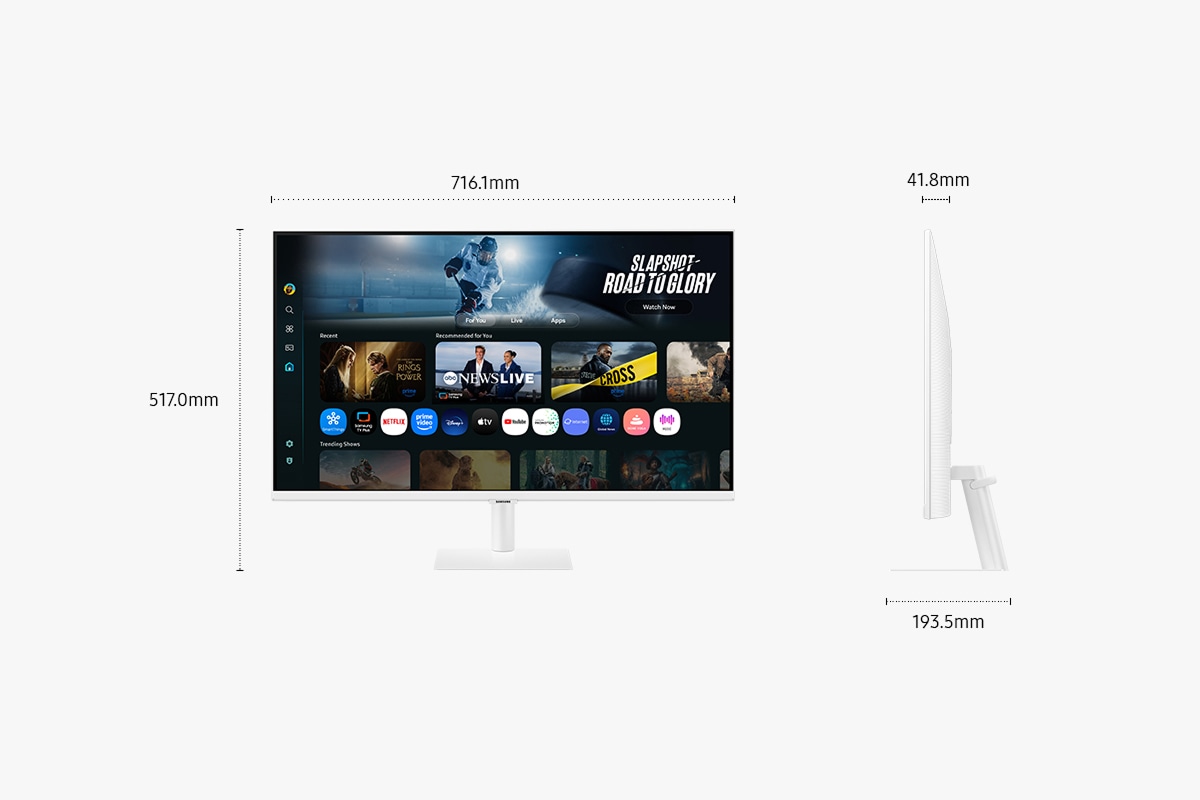 32" Smart M7 M70F UHD Bildskärm White