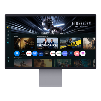 32" Smart M9 M90SF 4K QD-OLED 165Hz Bildskärm Front-2 Silver 