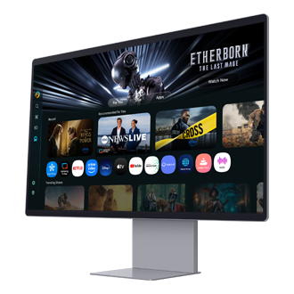 32" Smart M9 M90SF 4K QD-OLED 165Hz Bildskärm R-Perspective Silver 