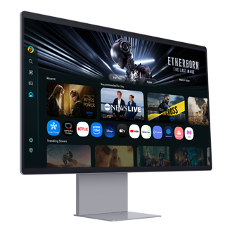 32" Smart M9 M90SF 4K QD-OLED 165Hz Bildskärm L-Perspective Silver 