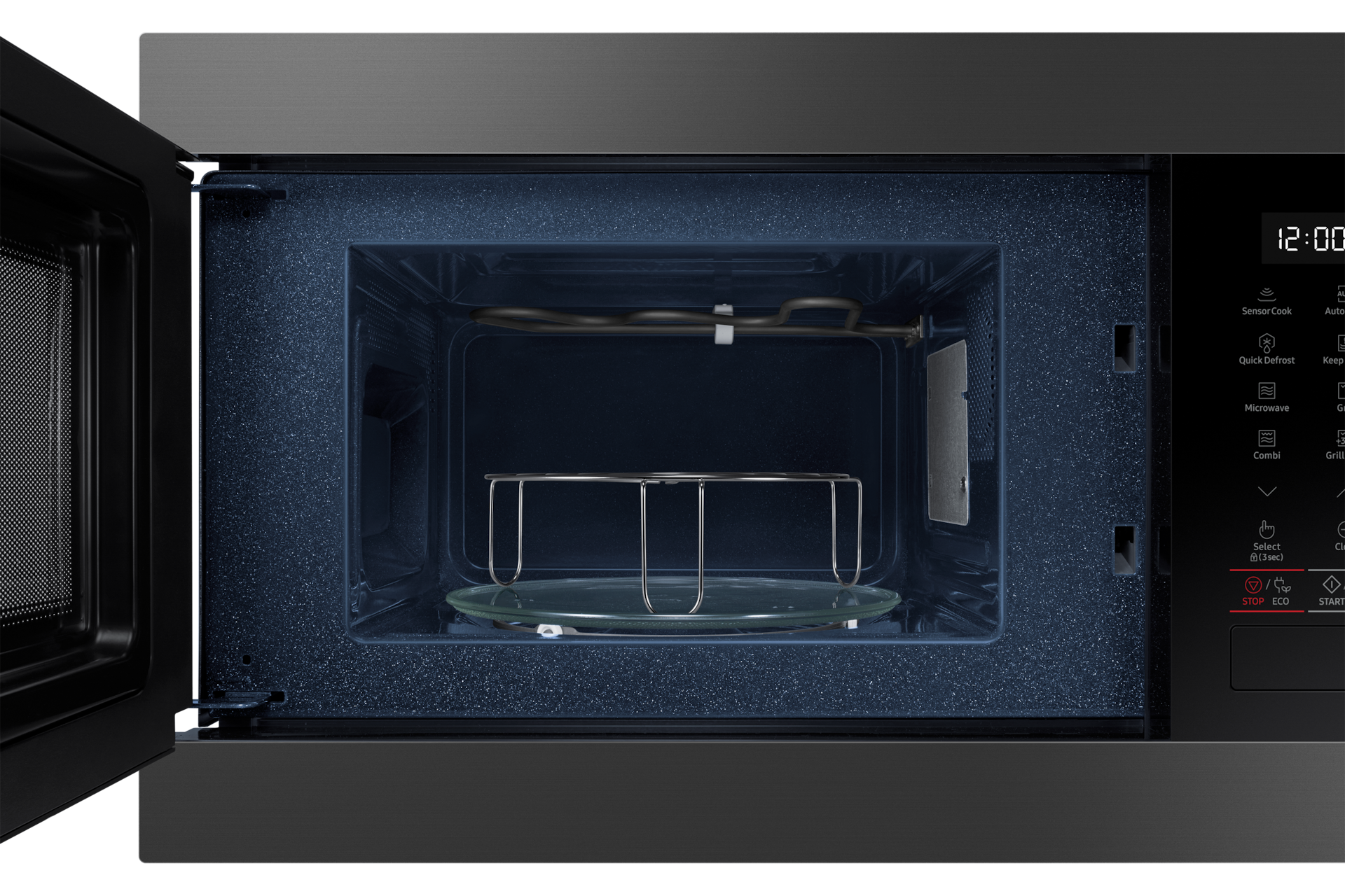 front-open-grill Black