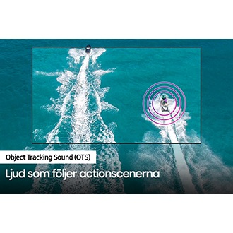 QLED TV Q80A följer ljudet av en seglande båt med hjälp av Object Tracking Sound