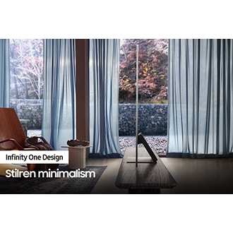 QLED TV QN800A visar Infinity One Design med stativ