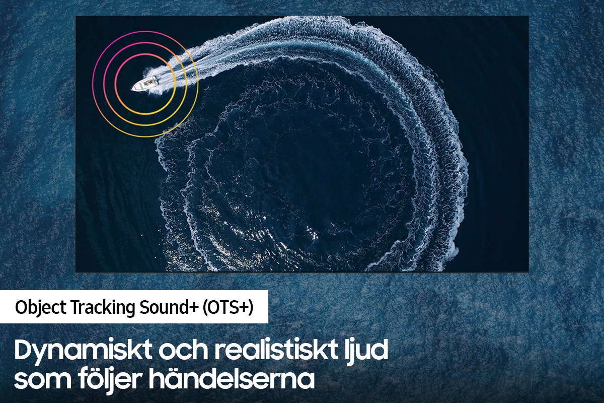 QLED TV QN800A följer ljudet av en seglande båt med hjälp av Object Tracking Sound +