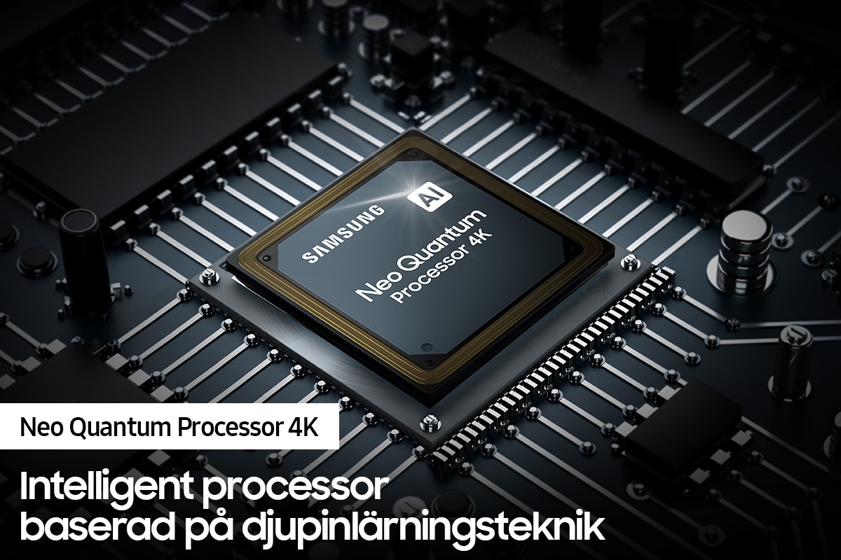 QLED TV QN85A med Samsungs kraftfulla Neo Quantum Processor 4K förbättrar innehållet.