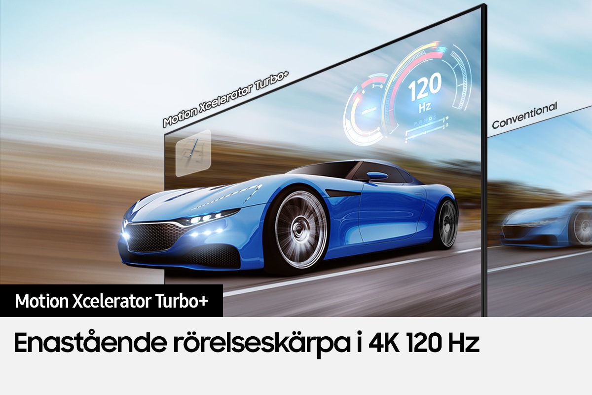 QLED TV Q70A med Motion Xcelerator Turbo+ ger en kristallklar visning av spelet på skärmen.