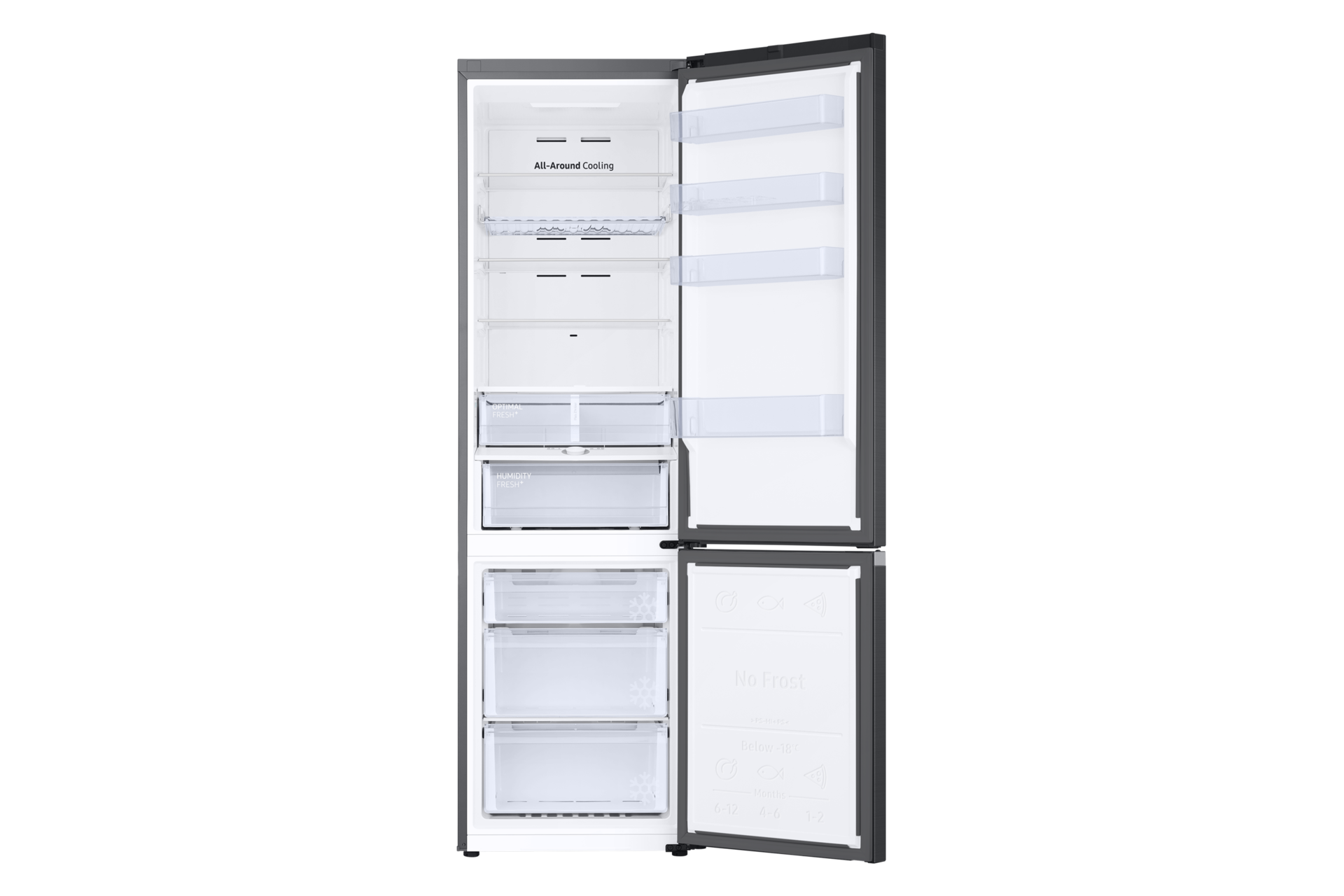 Kyl och Frysskåp AI Energy Mode 203 cm Front-Open-without-food Black 