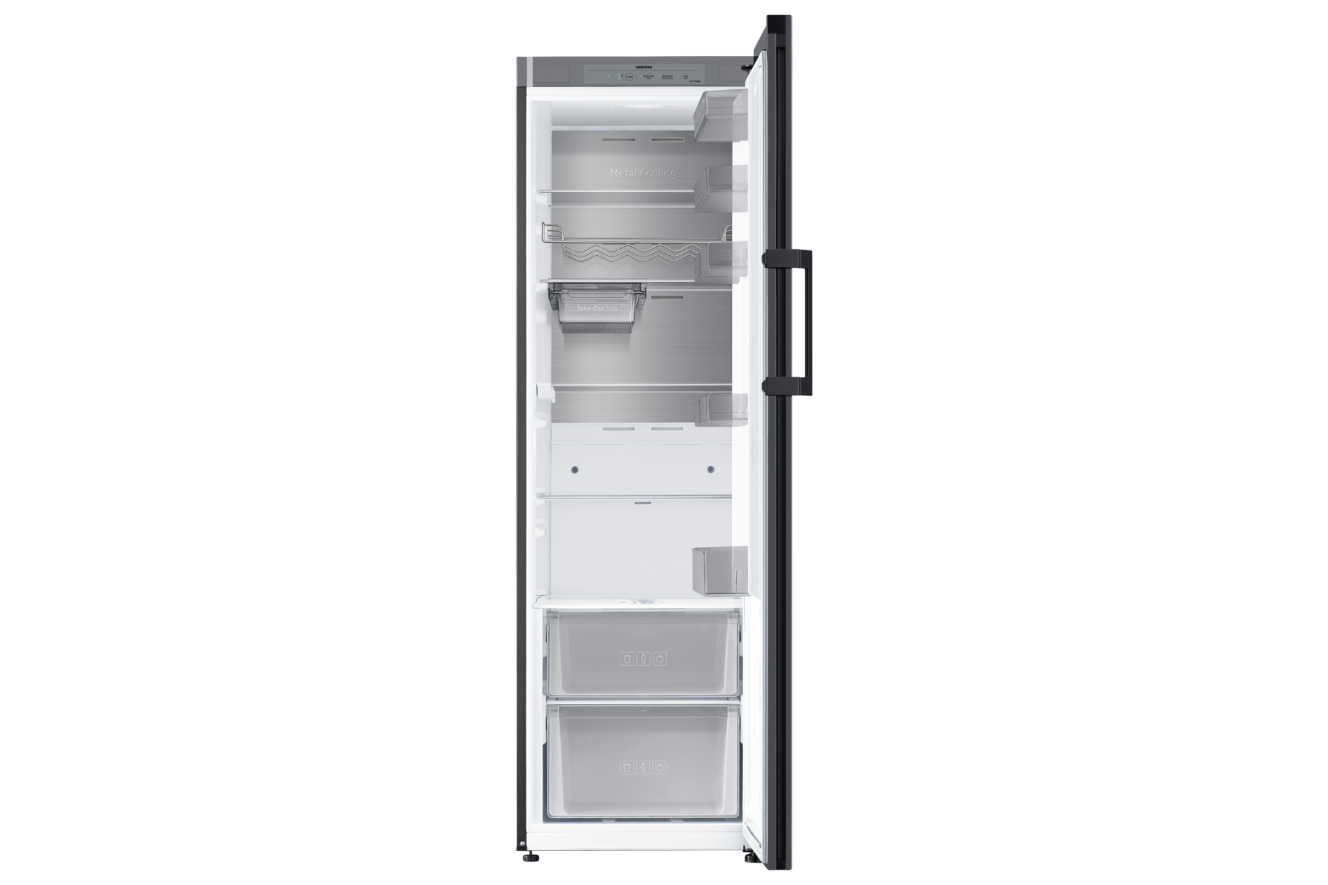 Bespoke Kylskåp med Metal Cooling 186 cm Front-Open Clean Black 