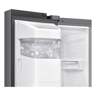Bespoke AI Refrigerator SBS -Family Hub Detail-IceMaker Silver 