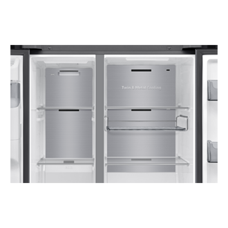 Bespoke AI Refrigerator SBS -Family Hub Detail-Metal-Cooling Silver 