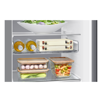 Bespoke AI Refrigerator SBS -Family Hub Detail-Rack-Shelf Silver 