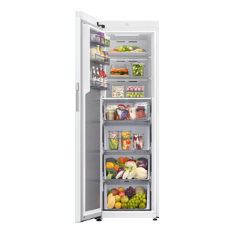 Frysskåp One Door Auto Open Door 186cm Front-Open-With-Food2 White 