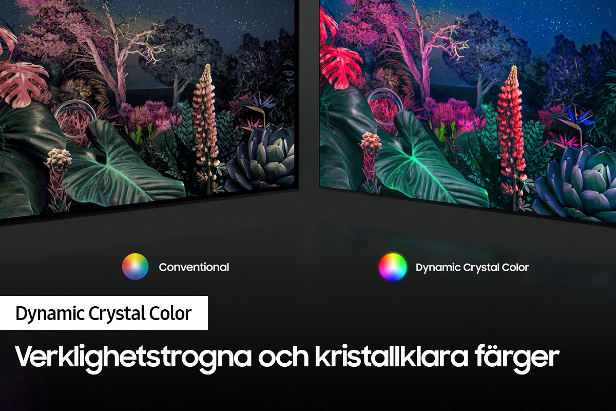 Crystal UHD TV AU9000 med Dynamic Crystal Color kan leverera hela färgspektrumet