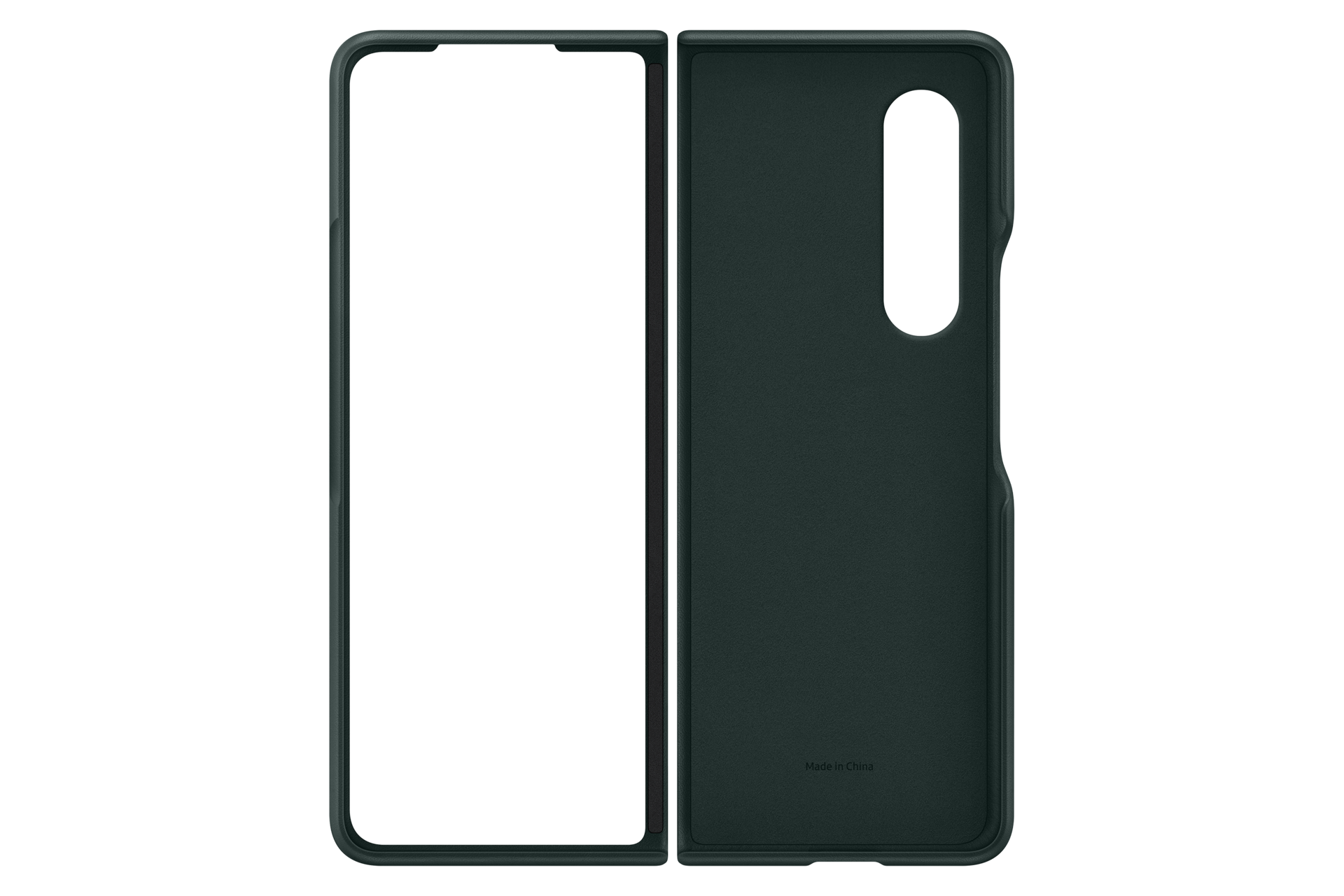 The back-side Samsung Galaxy Z Fold 3 case in green comes with soft leather keeps the grip comfortable while you use your phone