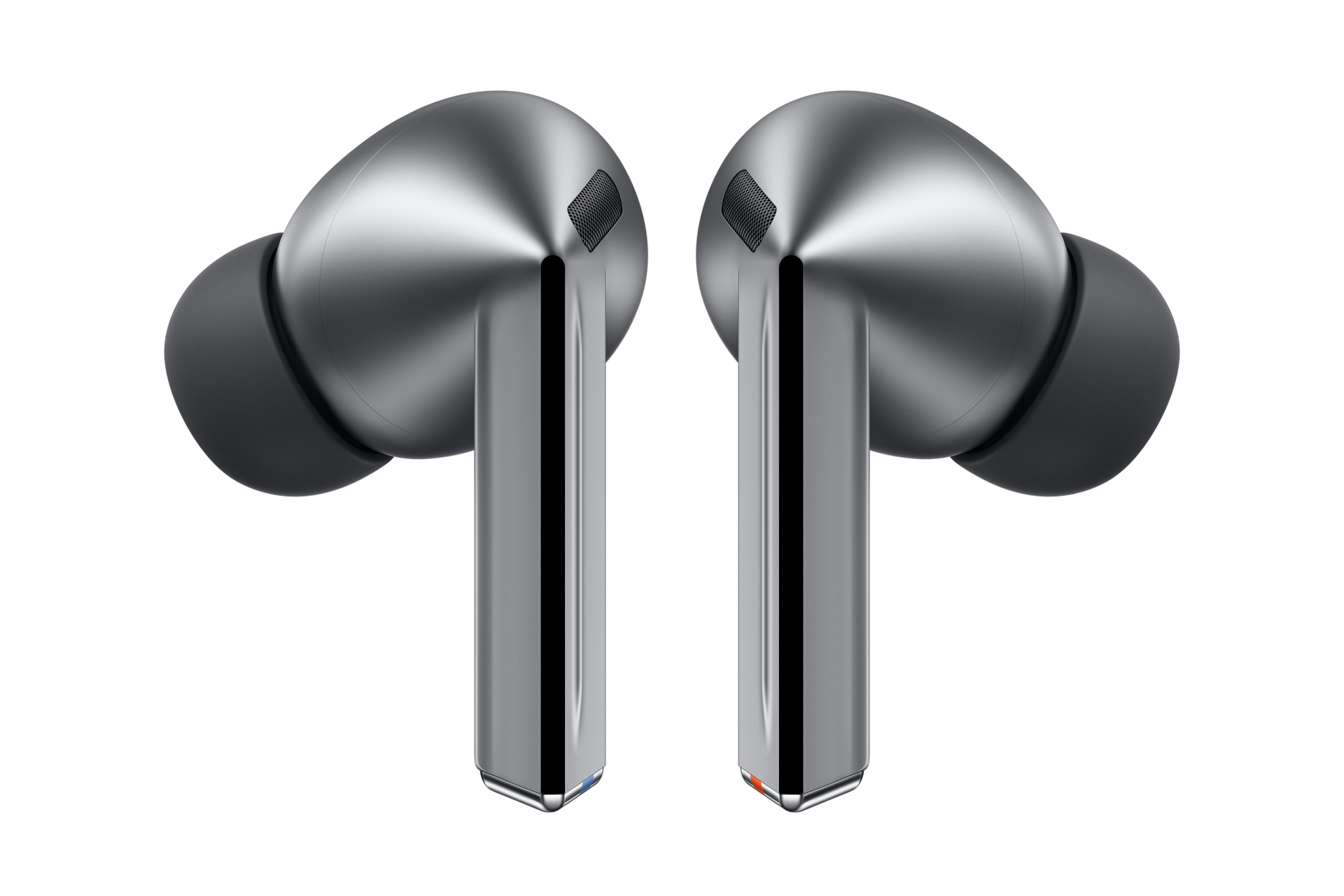 Front side view of the Galaxy Buds3 Pro in Silver colour. Buy the new Samsung Buds3 Pro online at Samsung Singapore.