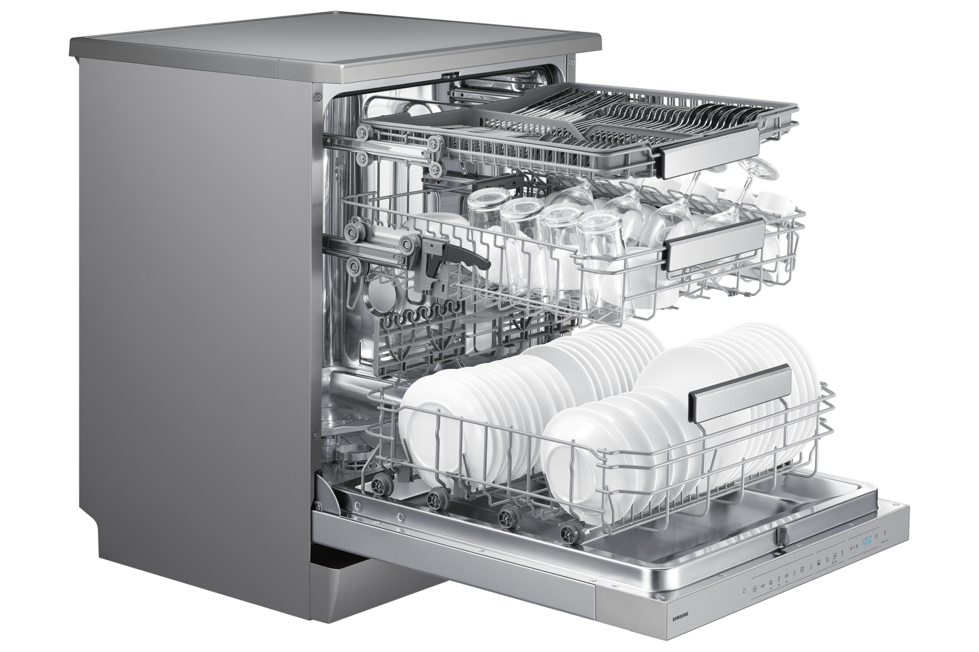 DW70HM FreeStanding Dishwasher Hygiene Care AutoRelease and Flex Load Dynamic1 Silver 