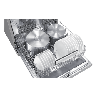 DW70HM FreeStanding Dishwasher Hygiene Care AutoRelease and Flex Load Detail1 Silver 