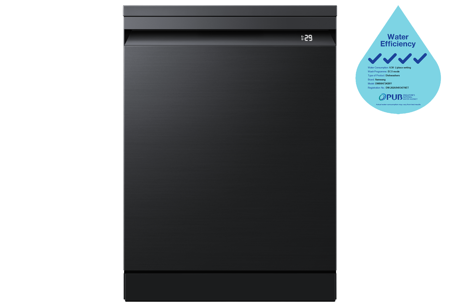 Freestanding Dishwasher WaterJet Clean™ 14 Place Setting Front Black 