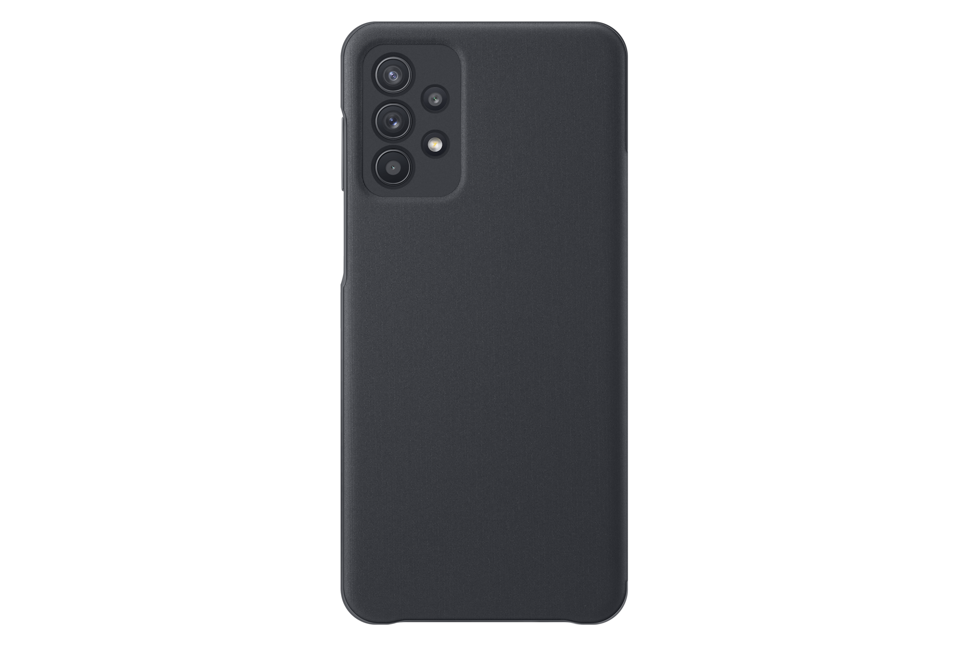 A back view of the black Samsung A32 case features an antimicrobial coating that helps protect it against microbial degradation