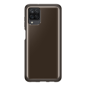 A back view of the Samsung A12 case in black the slim profile that easily slides into a pocket or bag. Buy a Samsung A12 phone case now