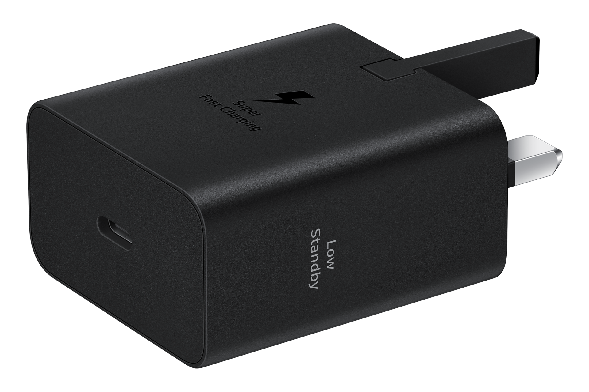 45 Single Power Adaper (no cable) - Black L-Perspective Black 