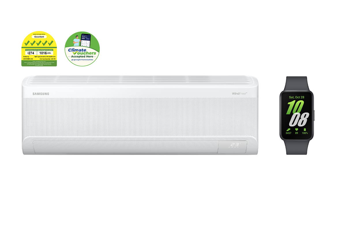 Bespoke AI WindFree™ Single-Split System 1 Air Conditioner - 9KBTU White + 5 Ticks - Climate vouchers