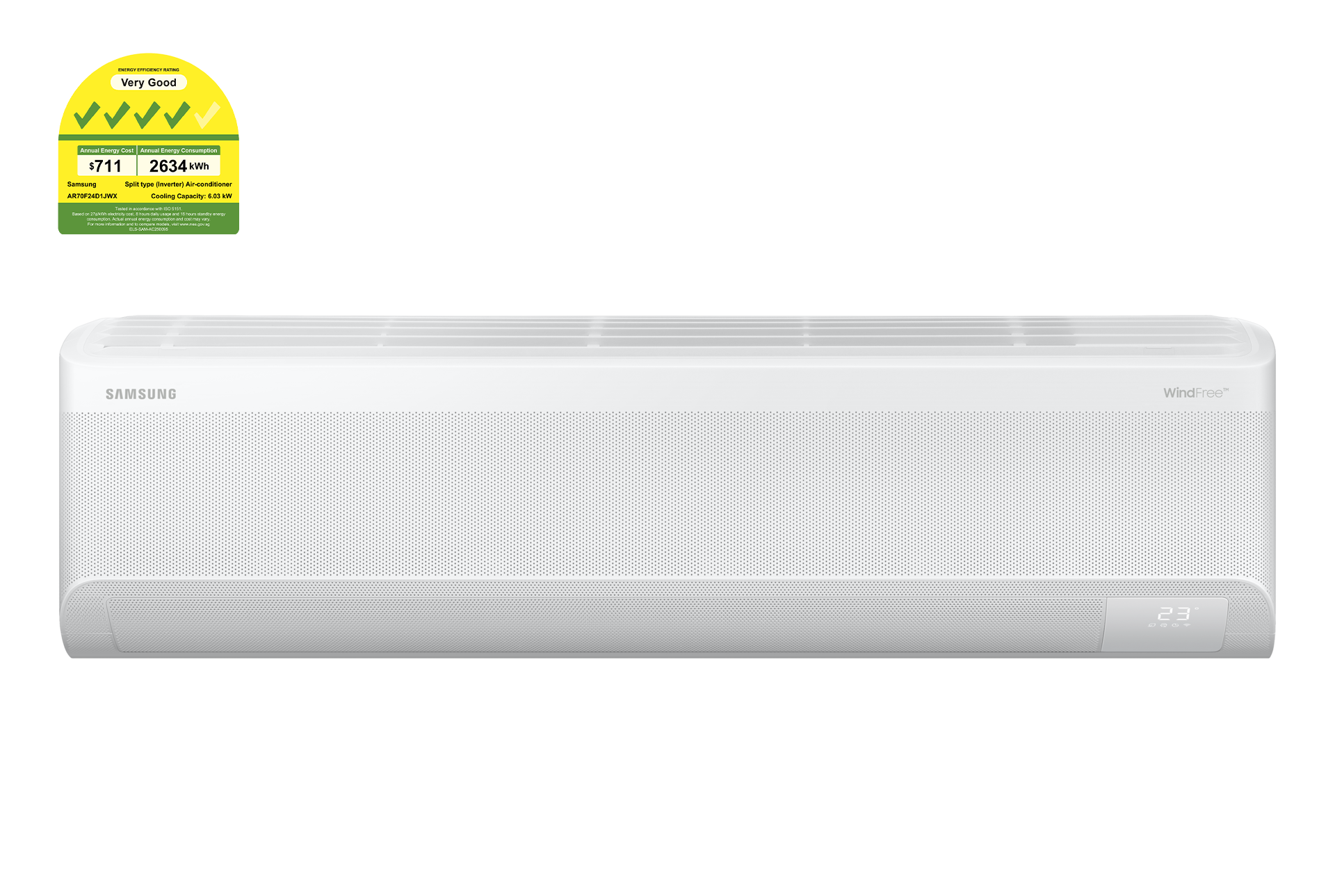 Bespoke AI WindFree™ Single-Split System 1 Air Conditioner - 24KBTU White + 4 tick 