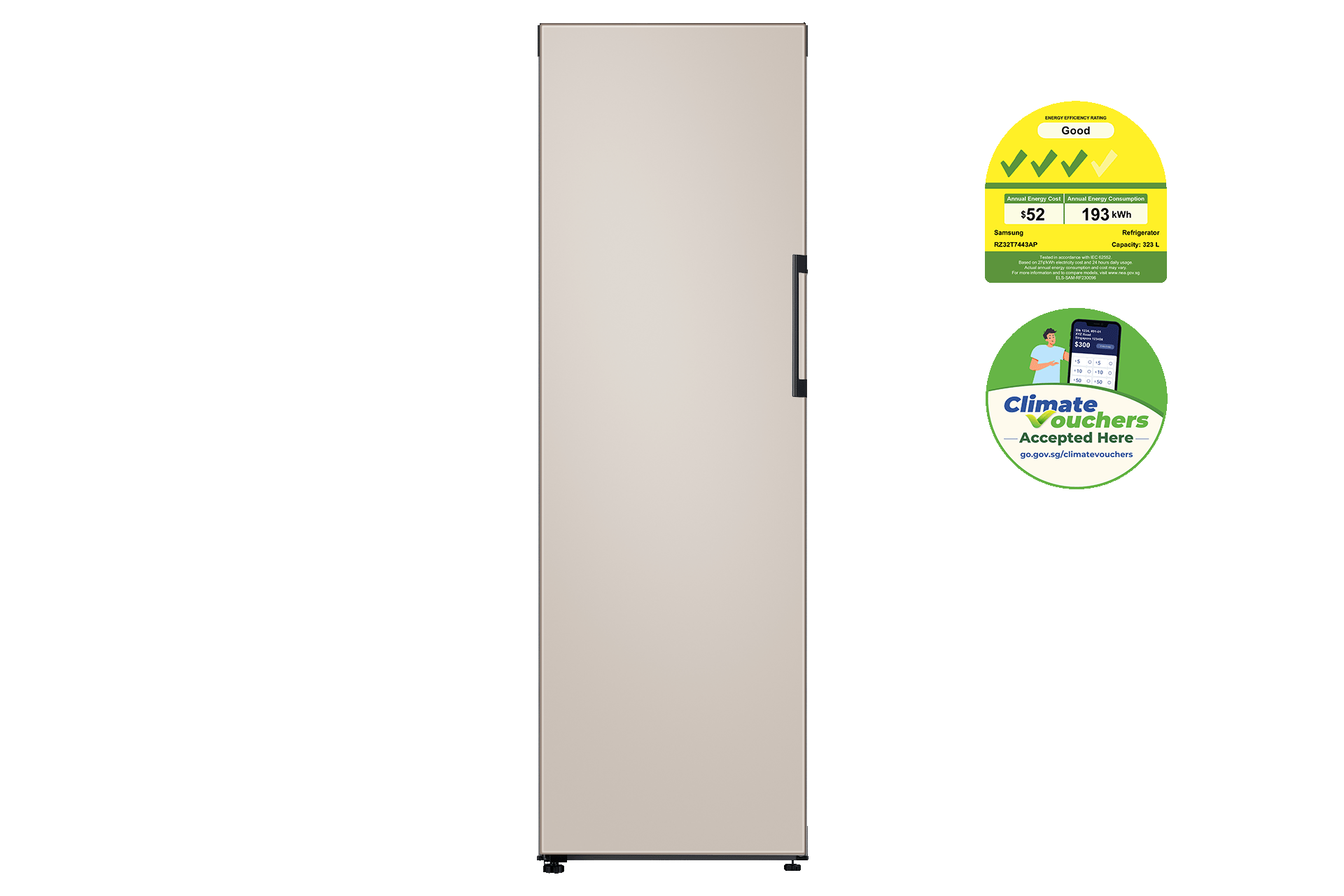 SG+Android 180 シェルラミネート sg-bespoke-1-door-refrigerator