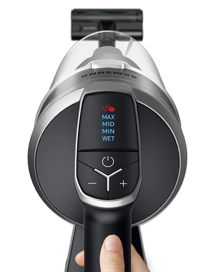 Digital panel displays the condition of the VS9000 such as power level, brush type, bar problem or blockage.