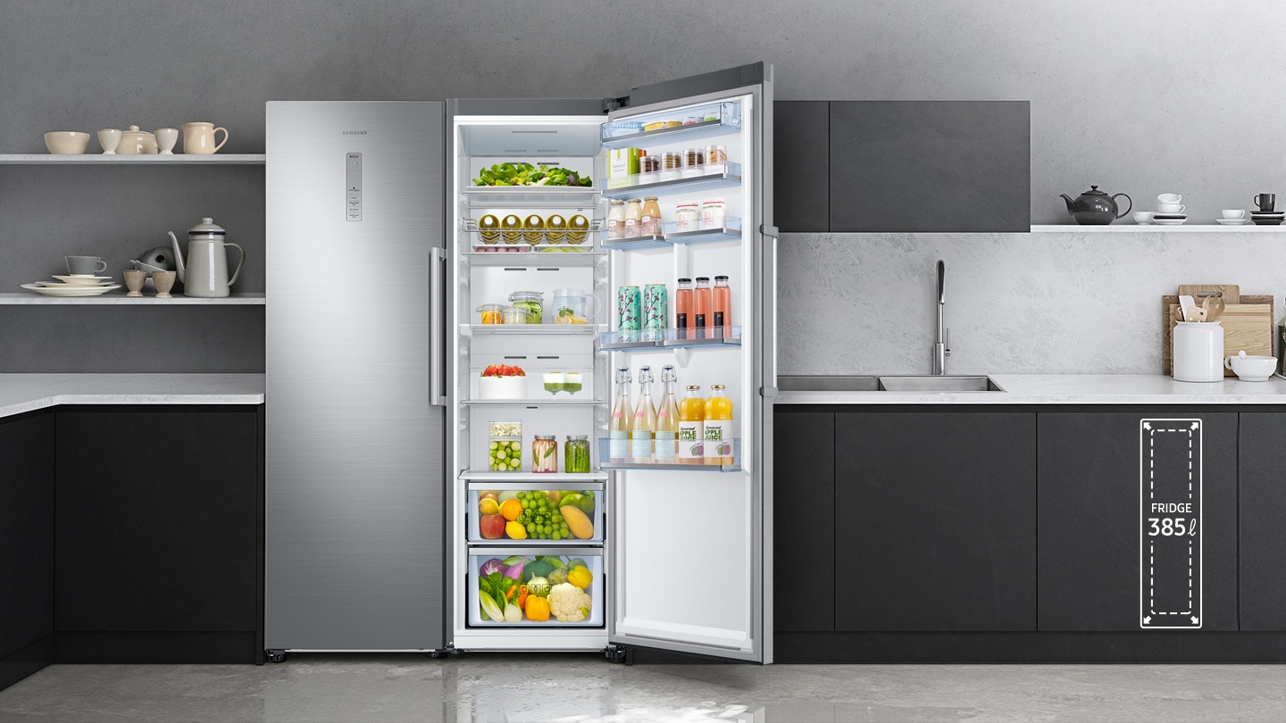 Samsung 1- Door Refrigerator – Large capacity in cabinet fit in design