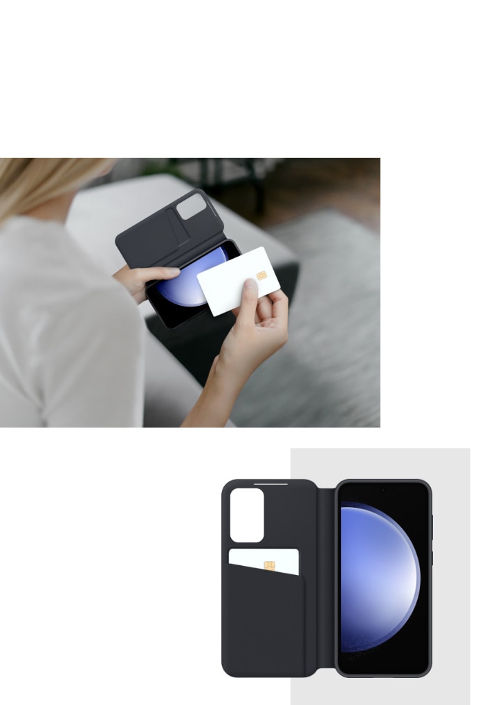 Galaxy S23 FE Smart View Wallet Case|ブラッ Amazon.com: Galaxy S23 FE Smart View Wallet Case | Black