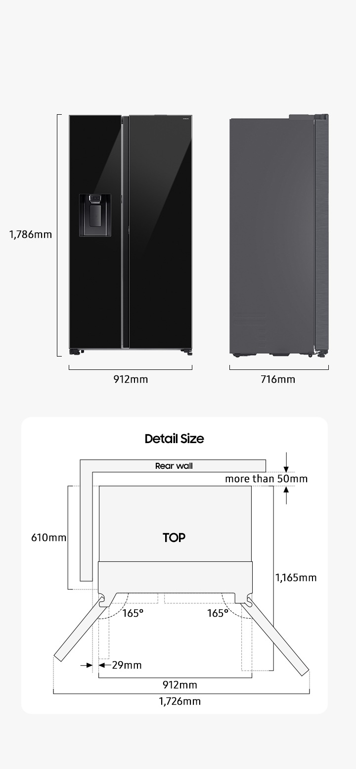 Bespoke AI Side-by-Side Refrigerator AI Energy Mode 634L Clean