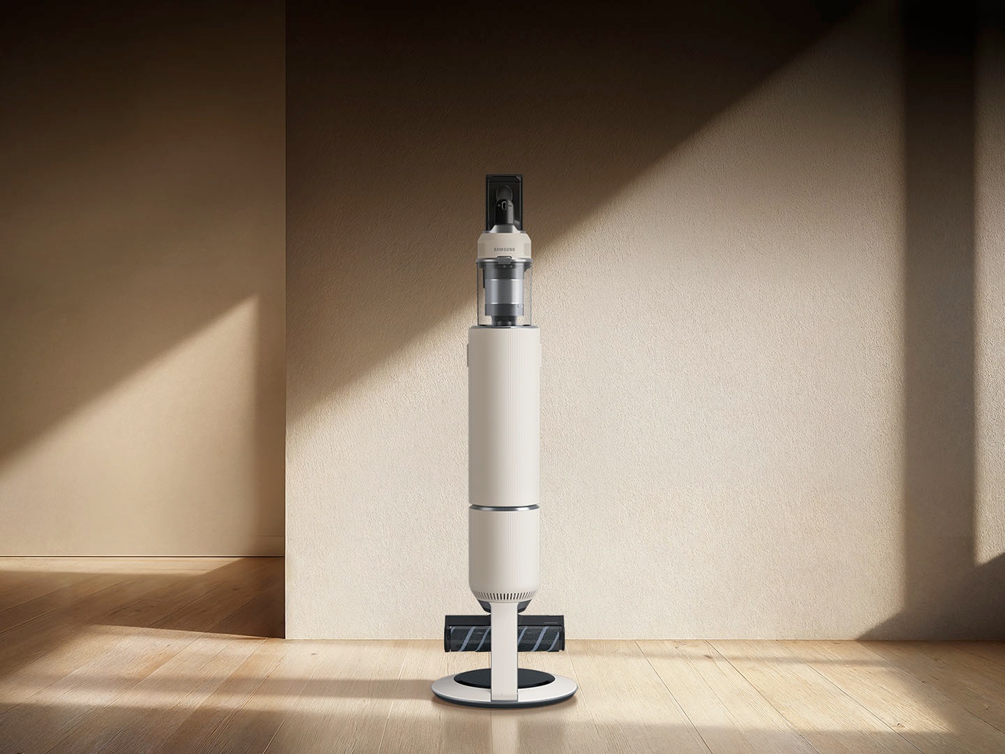 "* Based on testing by SLG Prüf- und Zertifizierungs GmbH, in accordance with the IEC 62885-4 Cl.5.8 standard. Measured at the inlet of the non-motorized tool when the dustbin is empty, using Jet Mode and a sufficient capacity battery that is fully charged. Results may vary depending on actual usage. ** The stated run time is applies when using a sufficient capacity battery (2500mAh) at the minimum power level with a non-motorized tool attached. Results may vary depending on actual usage.*** The ability to identify different cleaning environments and the time it takes to change the settings can be affected by environmental conditions. The operation of AI Cleaning mode 2.0 may be limited in certain environments, such as when the All-in-one Clean Station is unplugged or the Bluetooth connection status between the stick vacuum cleaner and the All-in-one Clean Station is unstable.)**** Refers to dust particles with the size of 0.3µm or above.