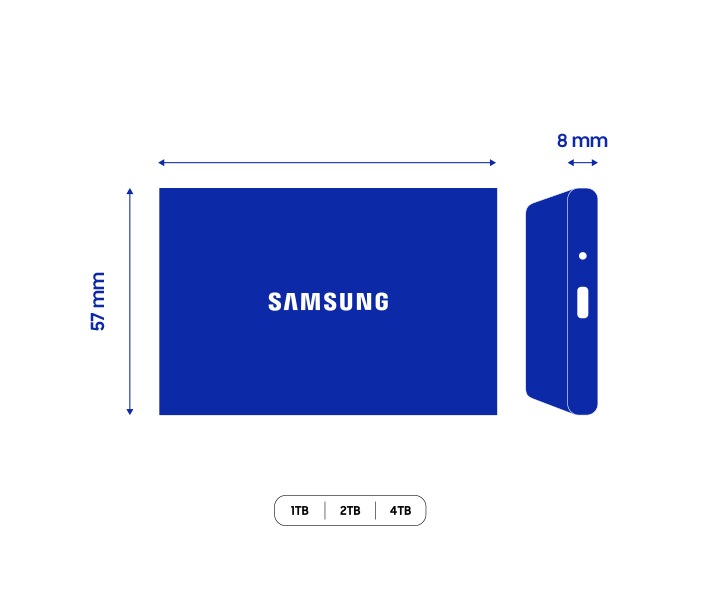 Portable SSD T7 Resurrected USB 3.2 Gen 2 1TB Silver | Samsung