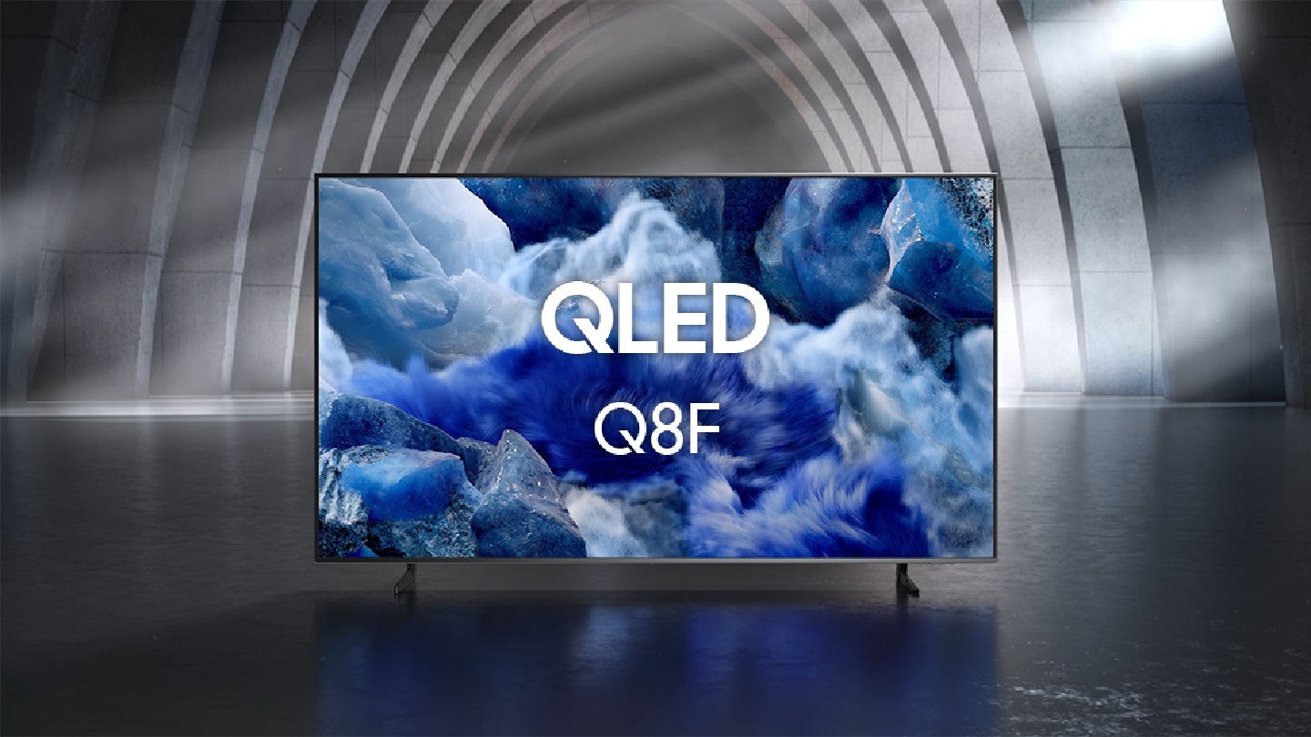 Samsung QLED Q8F TV. AirSlim design. Q4 AI Processor. 100% Color Volume with Quantum Dot certified by TUV Rheinland. A billion shades of color with Quantum Dot. Cadmium is one of the six restricted substances under RoHs. Safe QD No Cadmium SGS logo. Real colors, real QLED. You deserve nothing less. Vibrant and accurate colors amplified by Samsung's cadmium-free Quantum Dot sheet. 4K Upscaling lets you watch your favorite content in 4K. Adaptive Sound+ optimizes sound for every genre of content. Q-Symphony plays TV and soundbar audio orchestrated in harmony. OTS Lite fills your space with 3D surround sound. Art Store brings world-famous museums in your living room with 3,000+ works of art including over 370 free works of art each year. Samsung Knox Security. Smart home security. Phishing website blocker. Regular updates. Your Privacy. Secured. 19 years Global No. 1 TV. Samsung Vision AI is here. 7 years OS upgrade for free with One UI Tizen. Discover more at Samsung.com. Samsung logo.