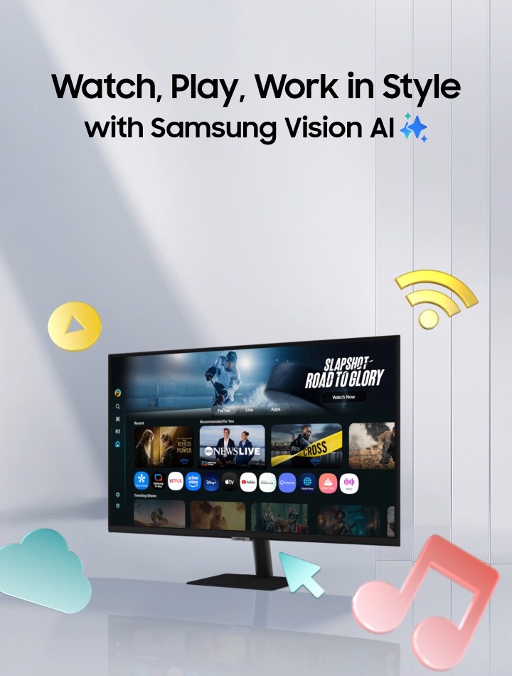 2025 43-inch 4K Smart Monitor M7 M70F (Black) Samsung Vision AI - Main Image
